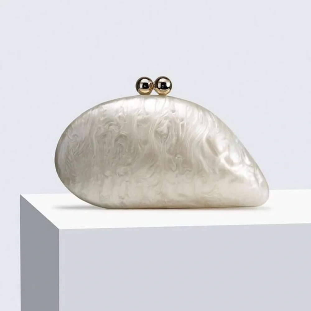Pearlescent Shell Clutch
